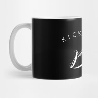 Kickboxing babe white fashion text female fighter design for women kickboxers Mug